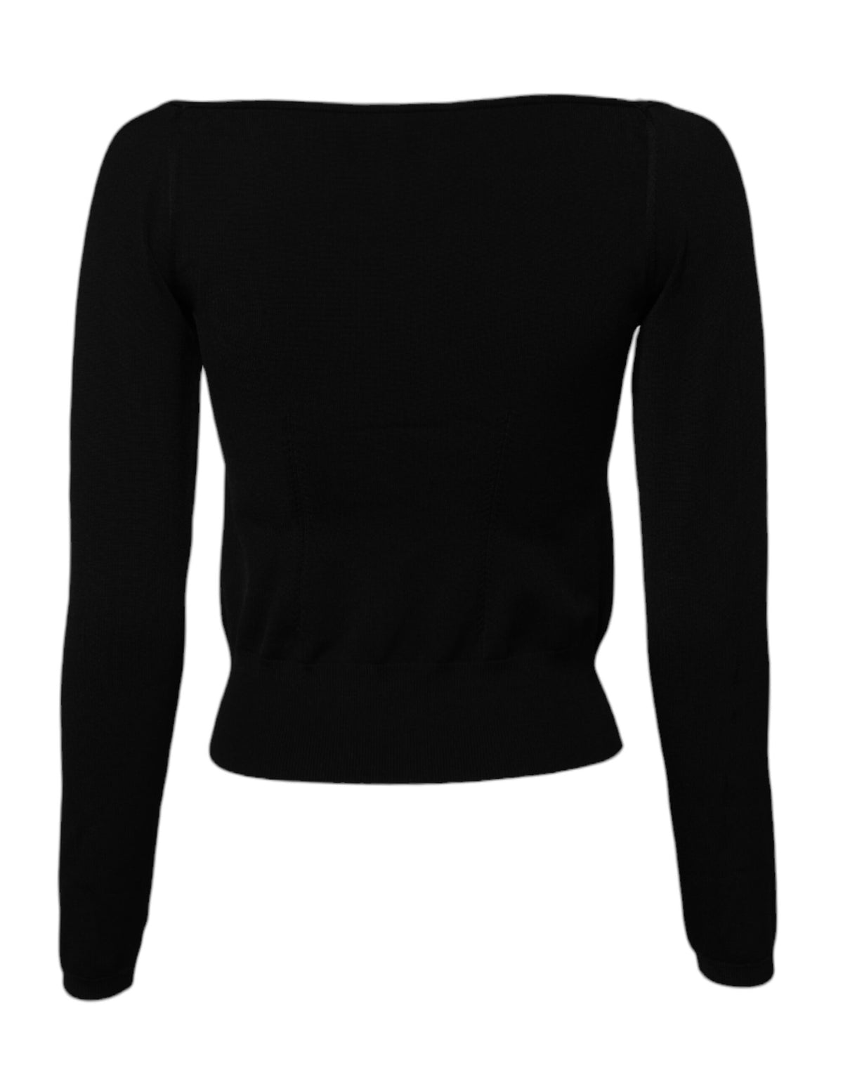 Dolce & Gabbana Pull Noir à Col Carré et Manches Longues