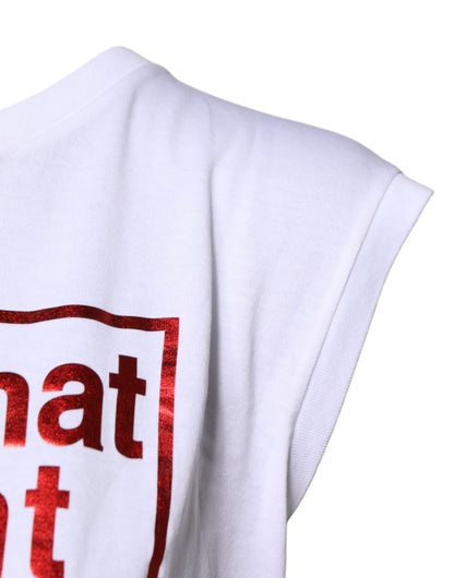 Dolce & Gabbana wit, bloemmotief, print, mouwloze tanktop