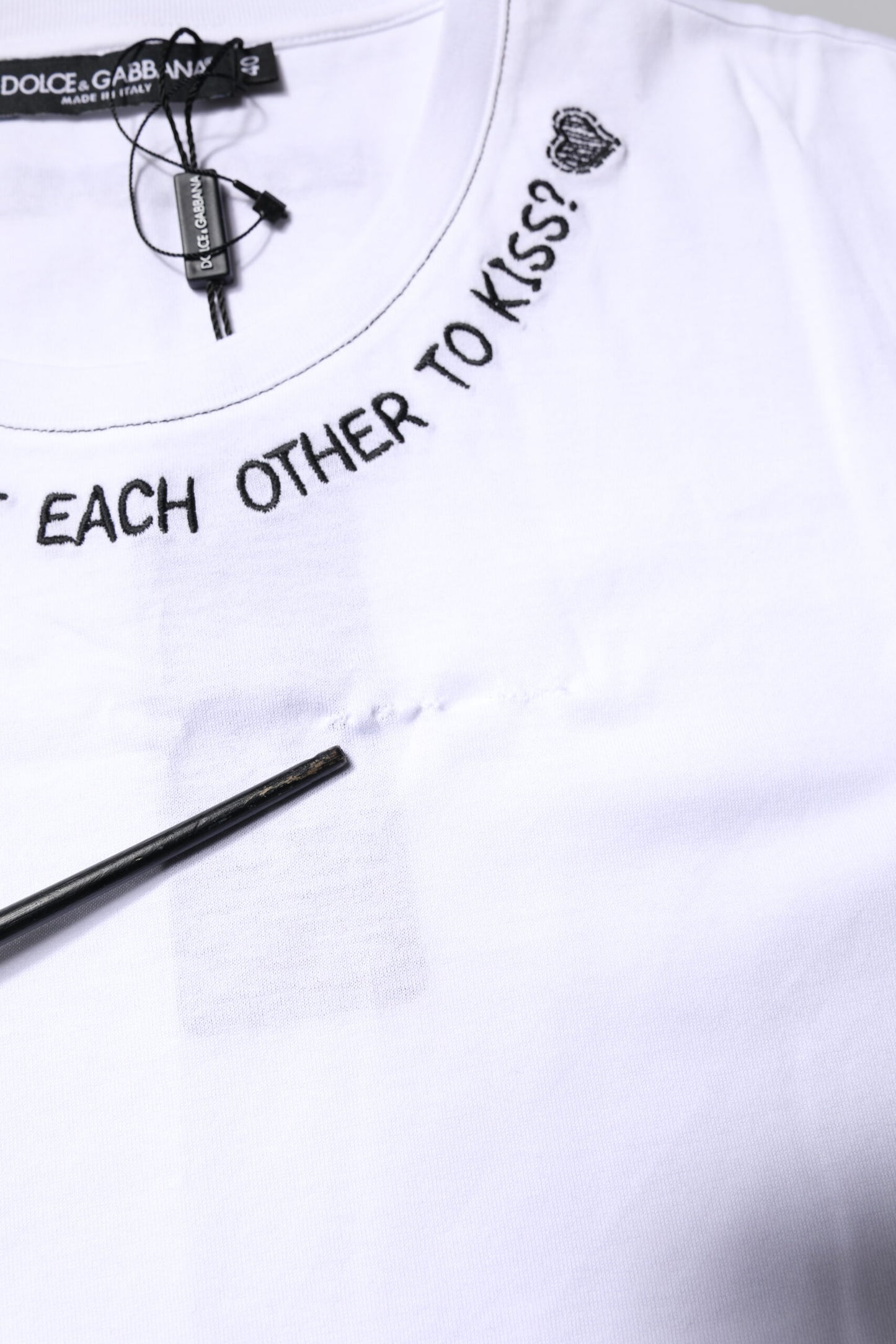 Dolce & Gabbana wit katoenen, mouwloze, bedrukte tanktop.