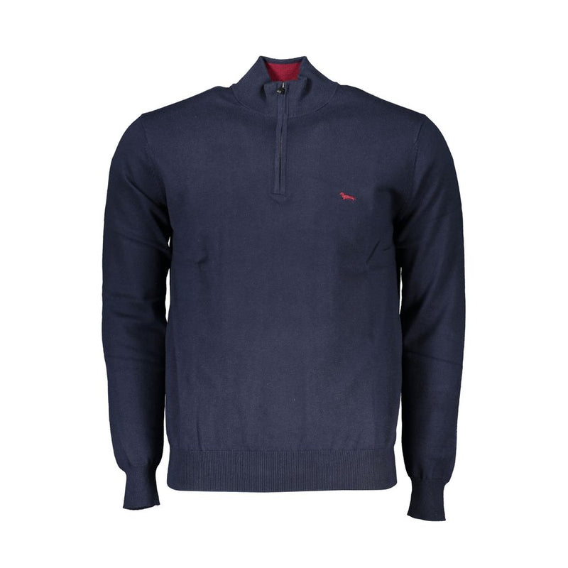 Pull bleu à demi-zip chic de Harmont &amp; Blaine avec détail brodé