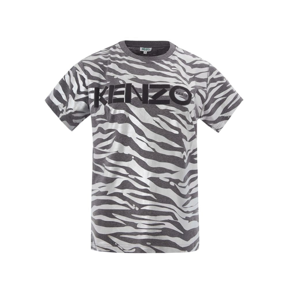 T-shirt Kenzo Multicolor en Coton avec Imprimé Animal Métallisé