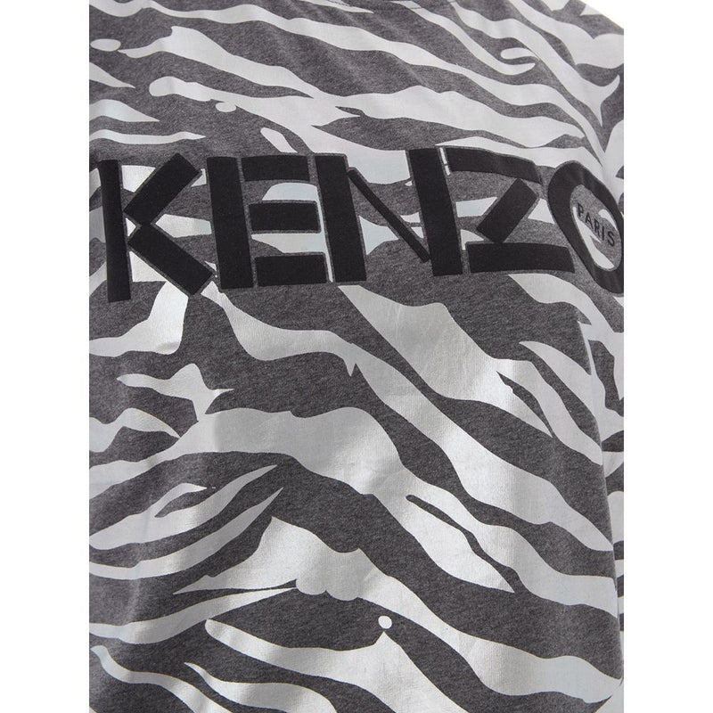 Kenzo Multicolor Cotton T-Shirt with Metal Animal Print