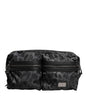 Dolce & Gabbana Black Gray Leopard DG Logo Belt Waist Fanny Pack Bag