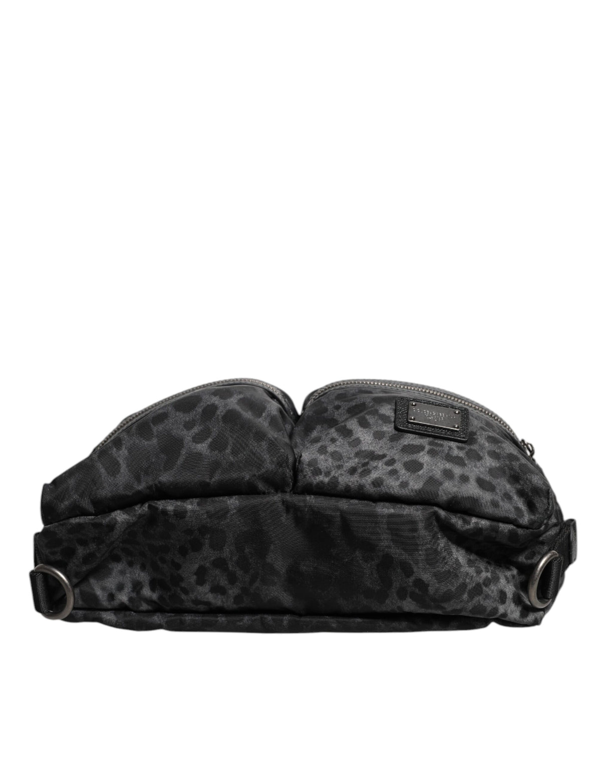 Sac banane Dolce & Gabbana noir gris léopard avec logo DG