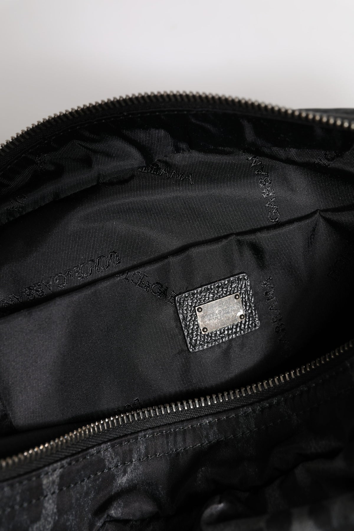 Sac banane Dolce & Gabbana noir gris léopard avec logo DG