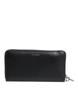 Portefeuille continental Dolce &amp; Gabbana en cuir exotique noir et bleu gaufré
