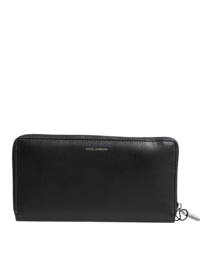 Dolce &amp; Gabbana Zwartblauwe Exotische Leren Continentale Portemonnee met Embossing