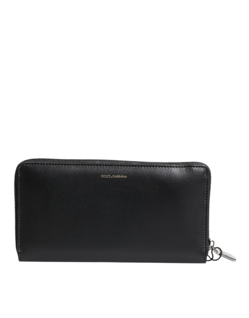 Dolce &amp; Gabbana Zwartblauwe Exotische Leren Continentale Portemonnee met Embossing