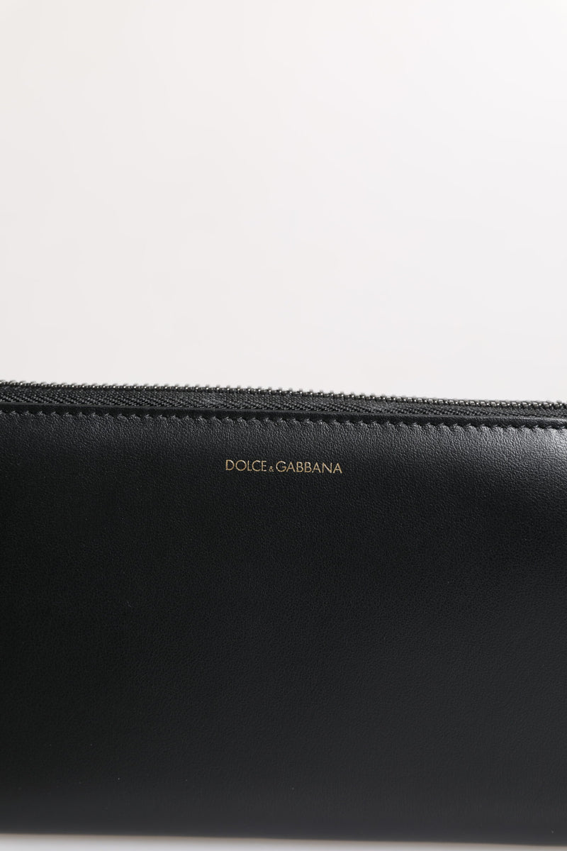Dolce &amp; Gabbana Zwartblauwe Exotische Leren Continentale Portemonnee met Embossing