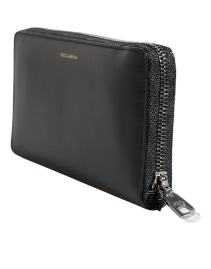Dolce &amp; Gabbana Zwartblauwe Exotische Leren Continentale Portemonnee met Embossing