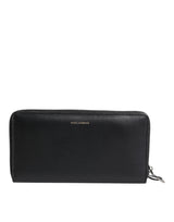 Portefeuille continental Dolce &amp; Gabbana en cuir exotique noir et bleu gaufré