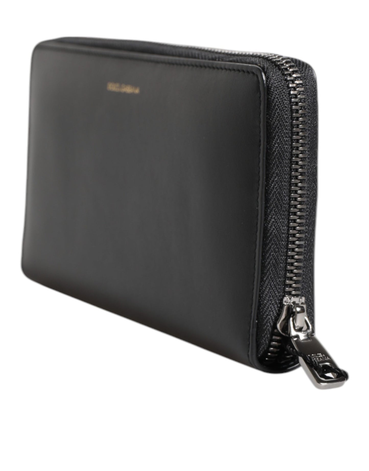 Dolce & Gabbana Zwartblauwe Exotische Leren Continentale Portemonnee met Embossing