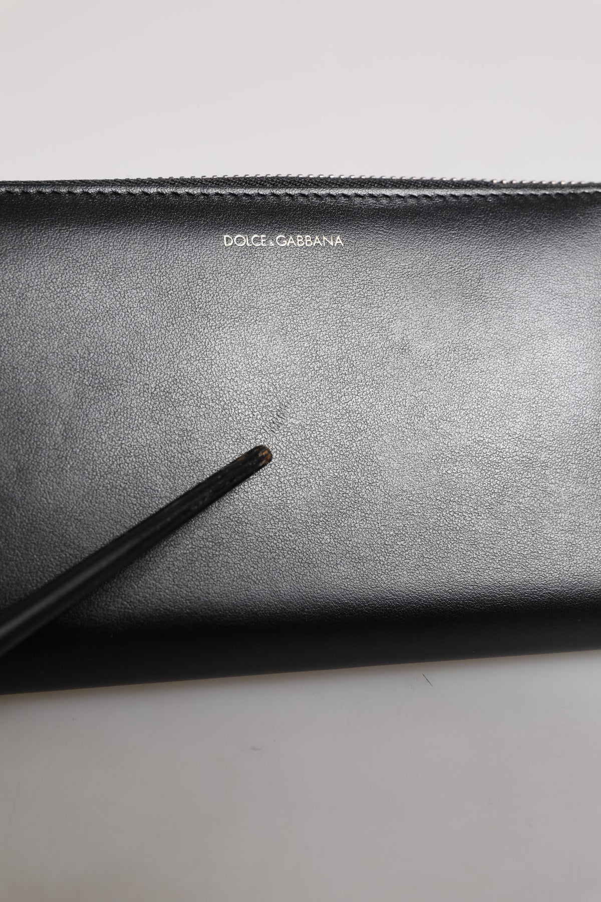 Portefeuille continental Dolce &amp; Gabbana en cuir exotique noir et bleu gaufré