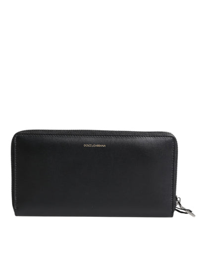 Portefeuille continental Dolce &amp; Gabbana en cuir exotique noir et bleu gaufré