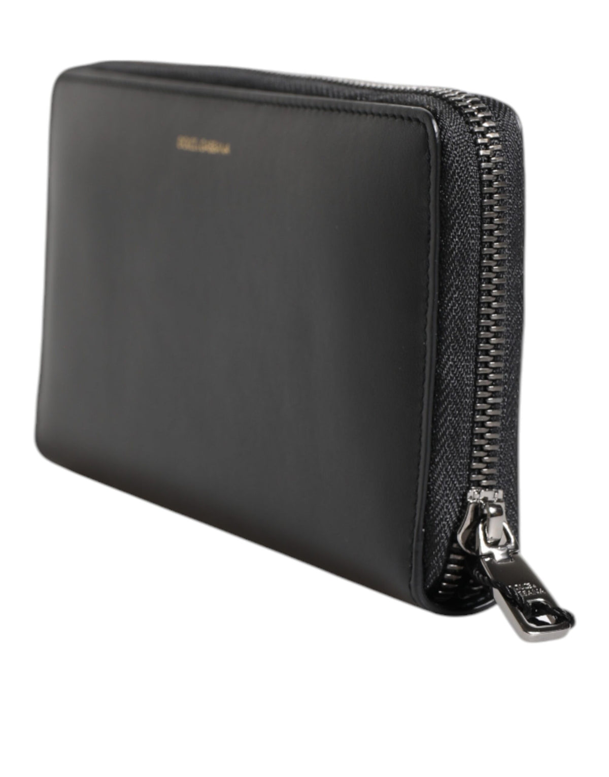 Portefeuille continental Dolce &amp; Gabbana en cuir exotique noir et bleu gaufré