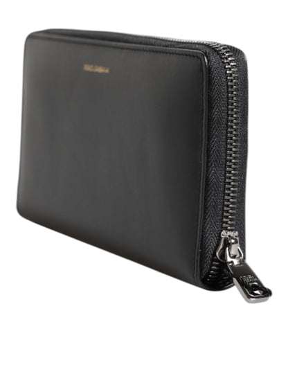 Dolce & Gabbana Zwartblauwe Exotische Leren Continentale Portemonnee met Embossing