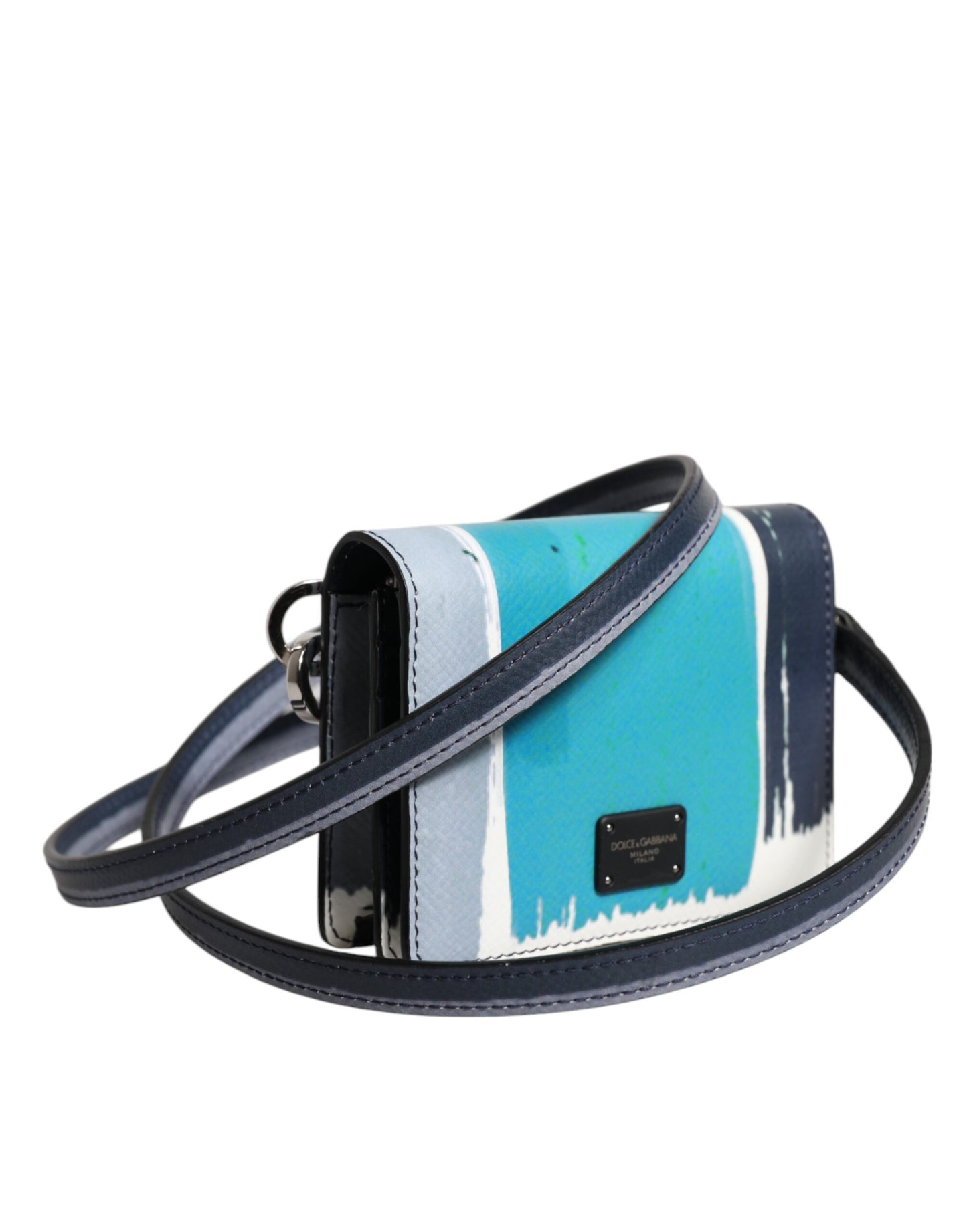 Dolce & Gabbana Multicolor leren DG Logo Bifold kaarthouder portemonnee