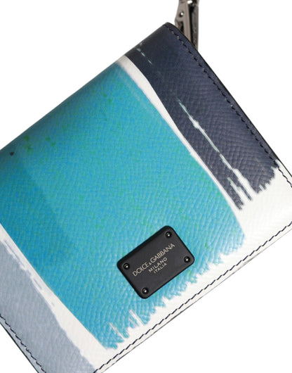 Dolce & Gabbana Multicolor leren DG Logo Bifold kaarthouder portemonnee