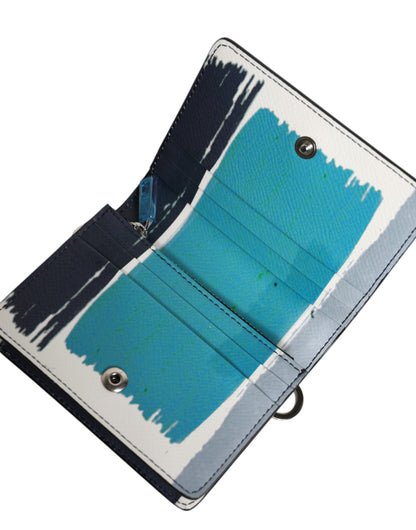 Dolce & Gabbana Multicolor leren DG Logo Bifold kaarthouder portemonnee