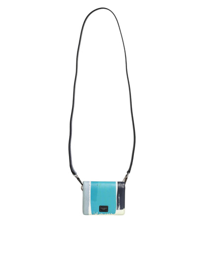 Dolce & Gabbana Multicolor leren DG Logo Bifold kaarthouder portemonnee