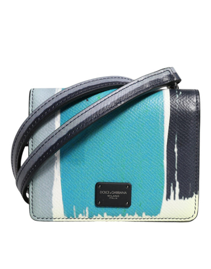 Dolce & Gabbana Multicolor leren DG Logo Bifold kaarthouder portemonnee