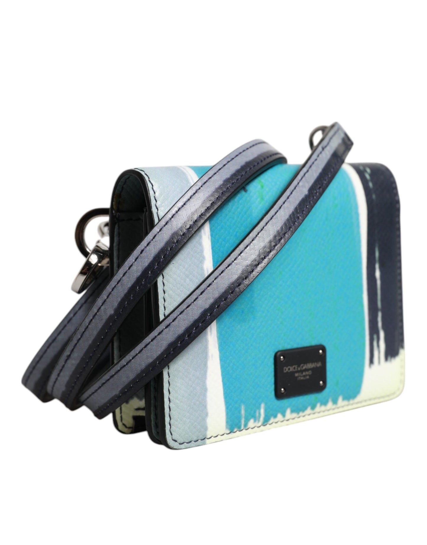 Dolce & Gabbana Multicolor leren DG Logo Bifold kaarthouder portemonnee