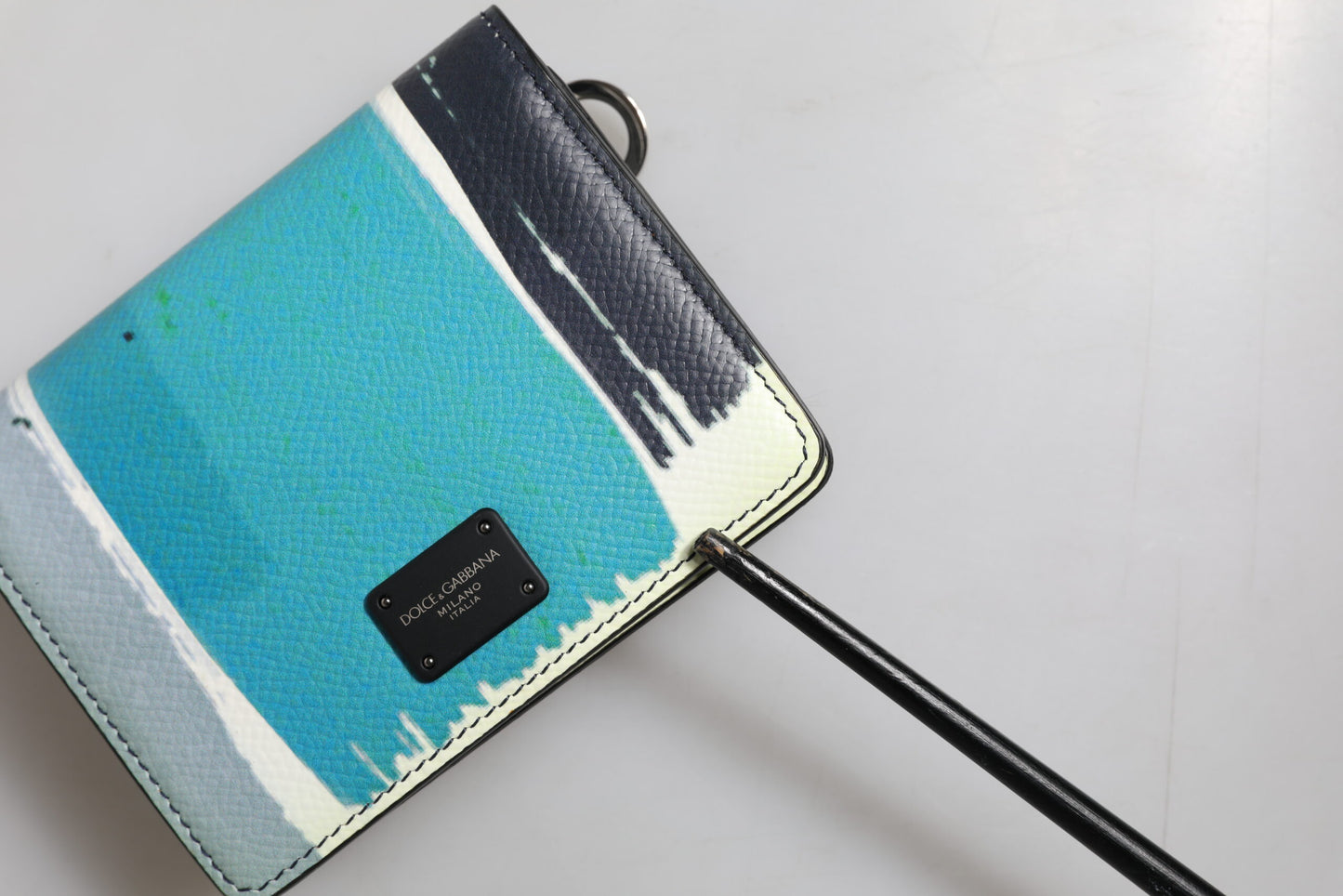 Dolce & Gabbana Multicolor leren DG Logo Bifold kaarthouder portemonnee