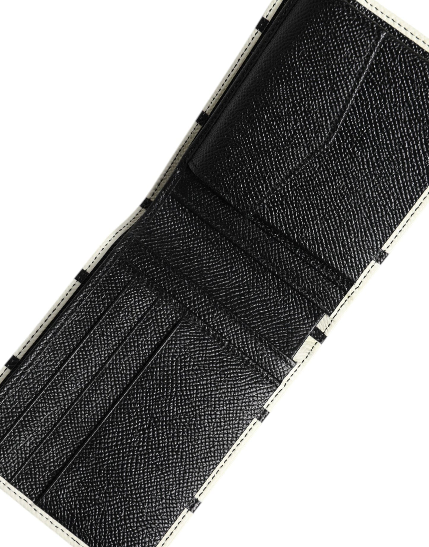 Portefeuille porte-cartes à deux volets Dolce & Gabbana en cuir blanc DG Crown Royals