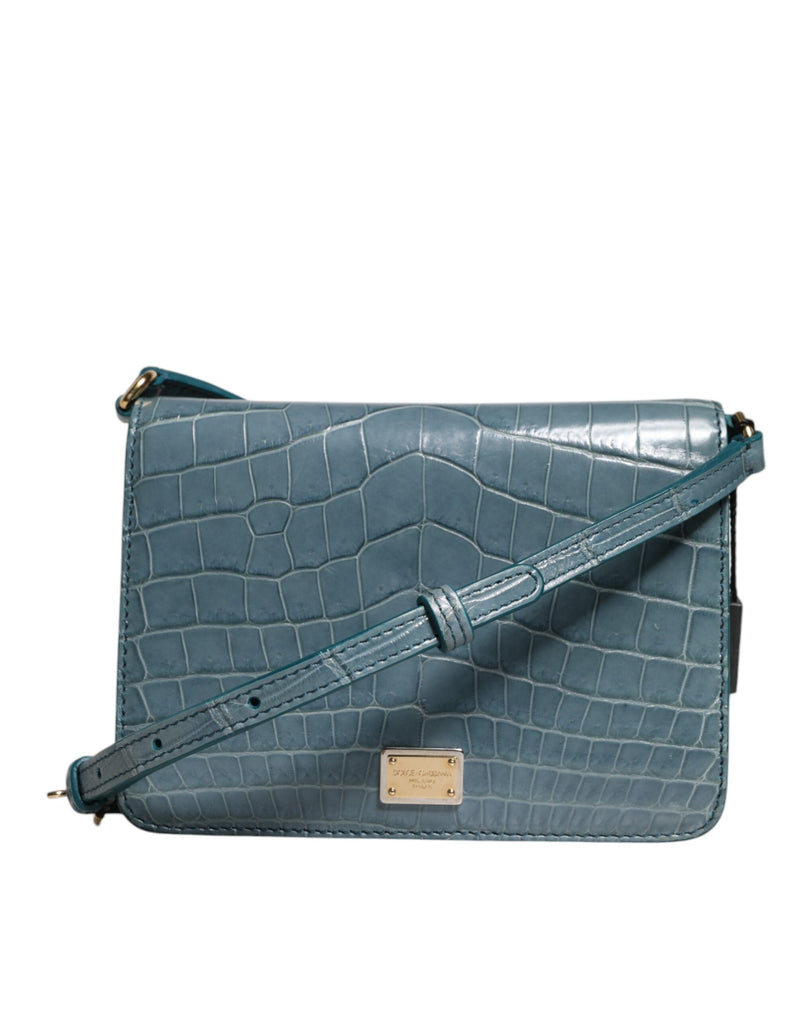 Sac Mini Crossbody en Cuir Exotique Vert Dolce & Gabbana