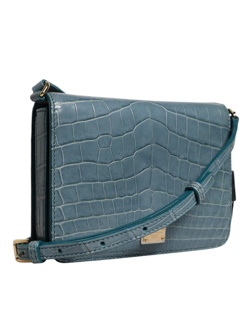 Sac Mini Crossbody en Cuir Exotique Vert Dolce & Gabbana