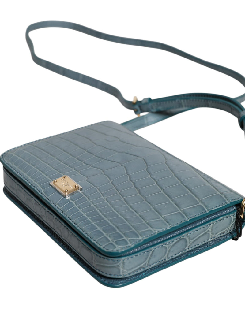 Sac Mini Crossbody en Cuir Exotique Vert Dolce & Gabbana