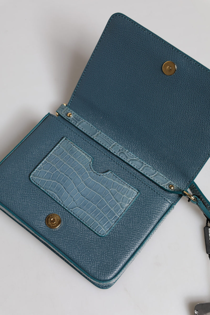 Sac Mini Crossbody en Cuir Exotique Vert Dolce & Gabbana