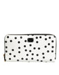 Portefeuille continental zippé Dolce & Gabbana en cuir rayé blanc et noir