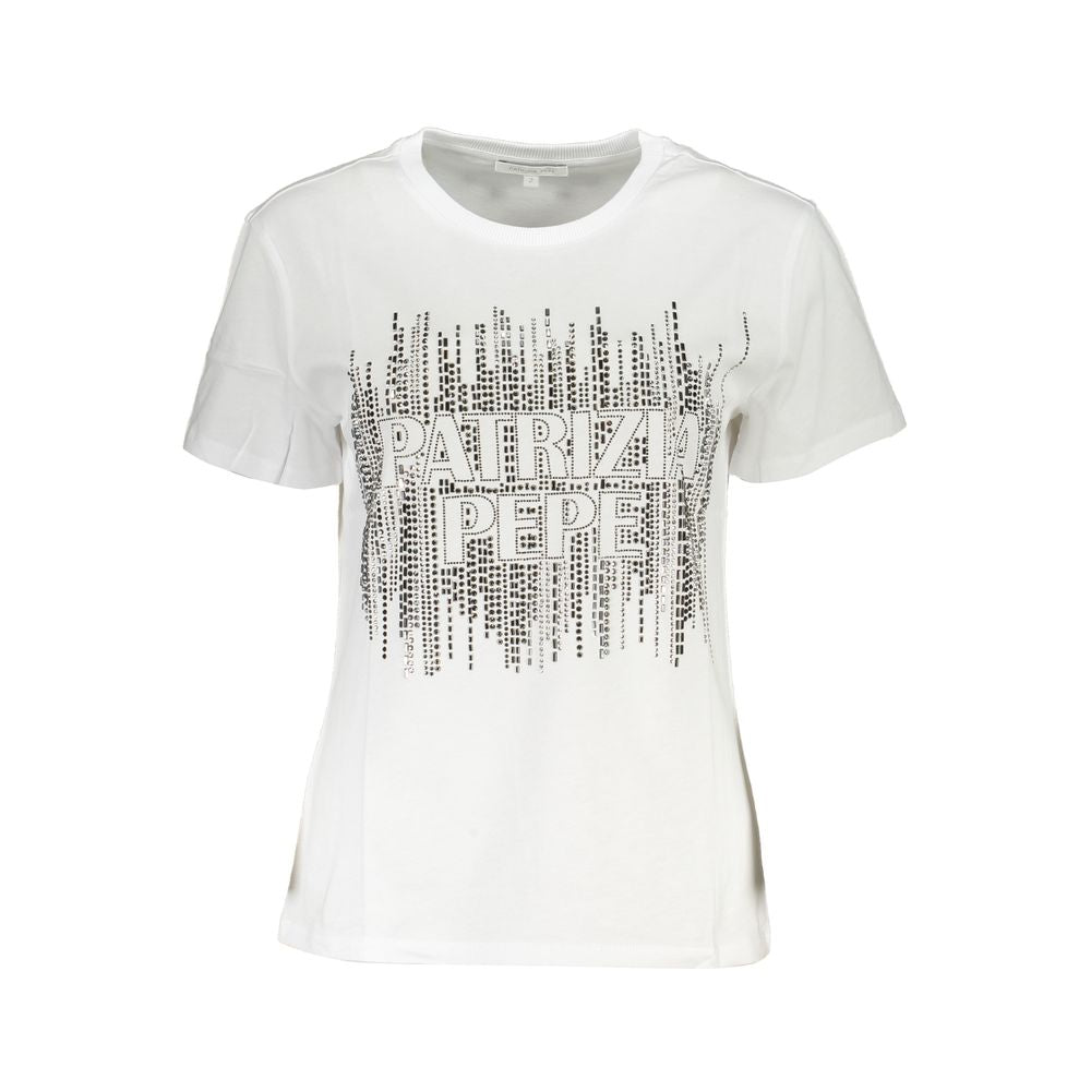 Patrizia Pepe T-Shirt Femme Blanc en Coton - Élégant et Confortable