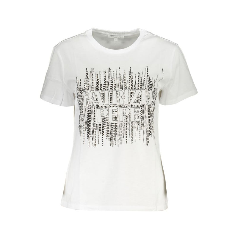 Patrizia Pepe T-Shirt Femme Blanc en Coton - Élégant et Confortable