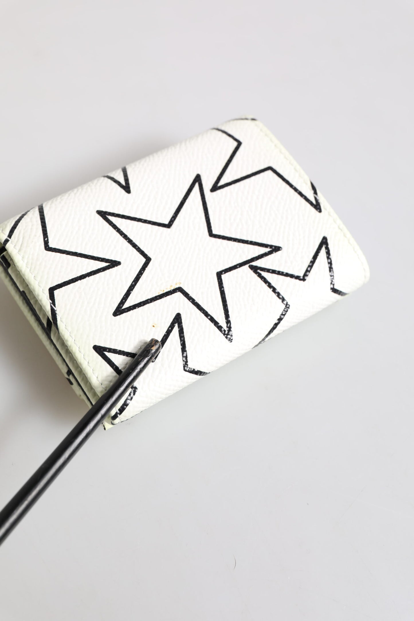 Portefeuille porte-cartes à trois volets en cuir blanc Dolce & Gabbana DG Star Print