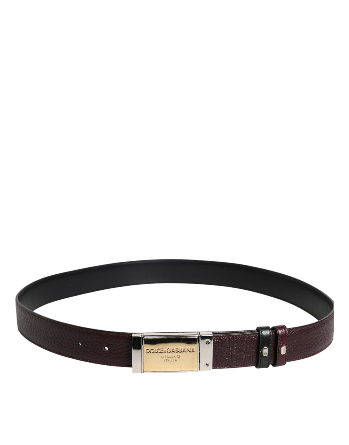 Ceinture réversible Dolce &amp; Gabbana en cuir noir et marron avec boucle en métal