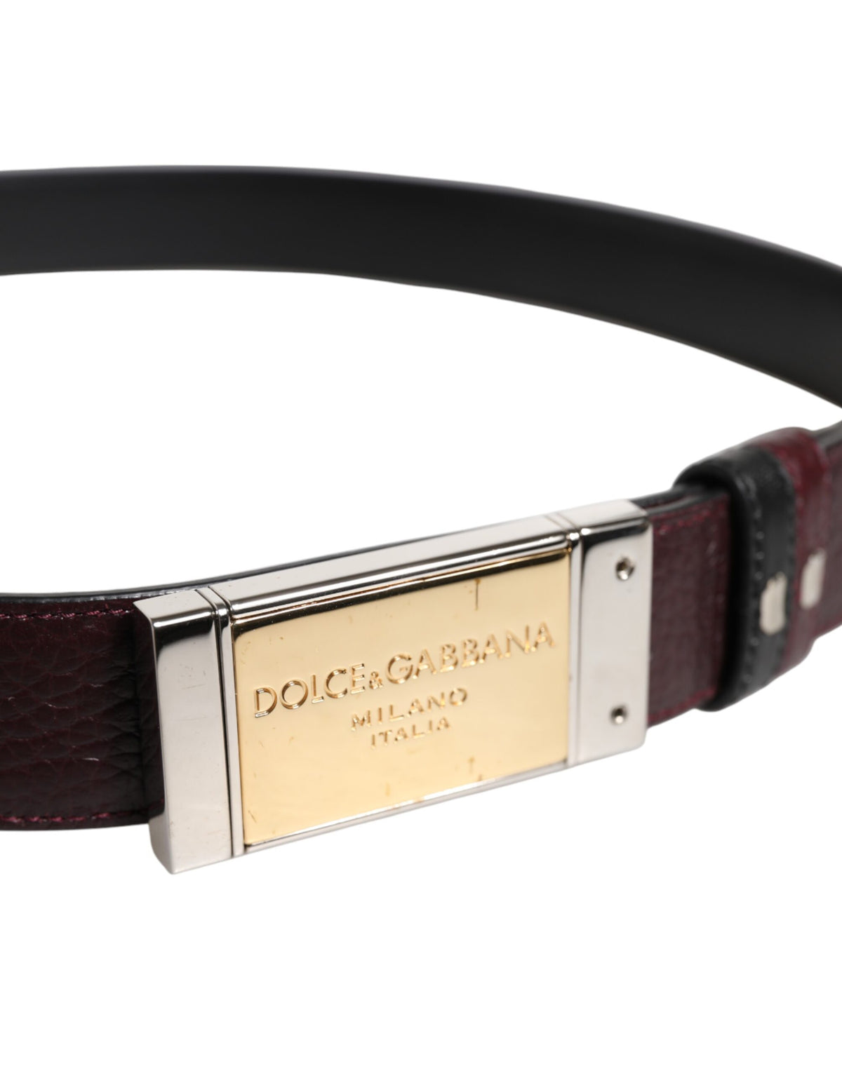 Ceinture réversible Dolce &amp; Gabbana en cuir noir et marron avec boucle en métal