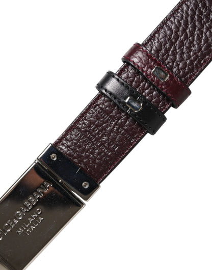 Ceinture réversible Dolce & Gabbana en cuir noir et marron avec boucle en métal