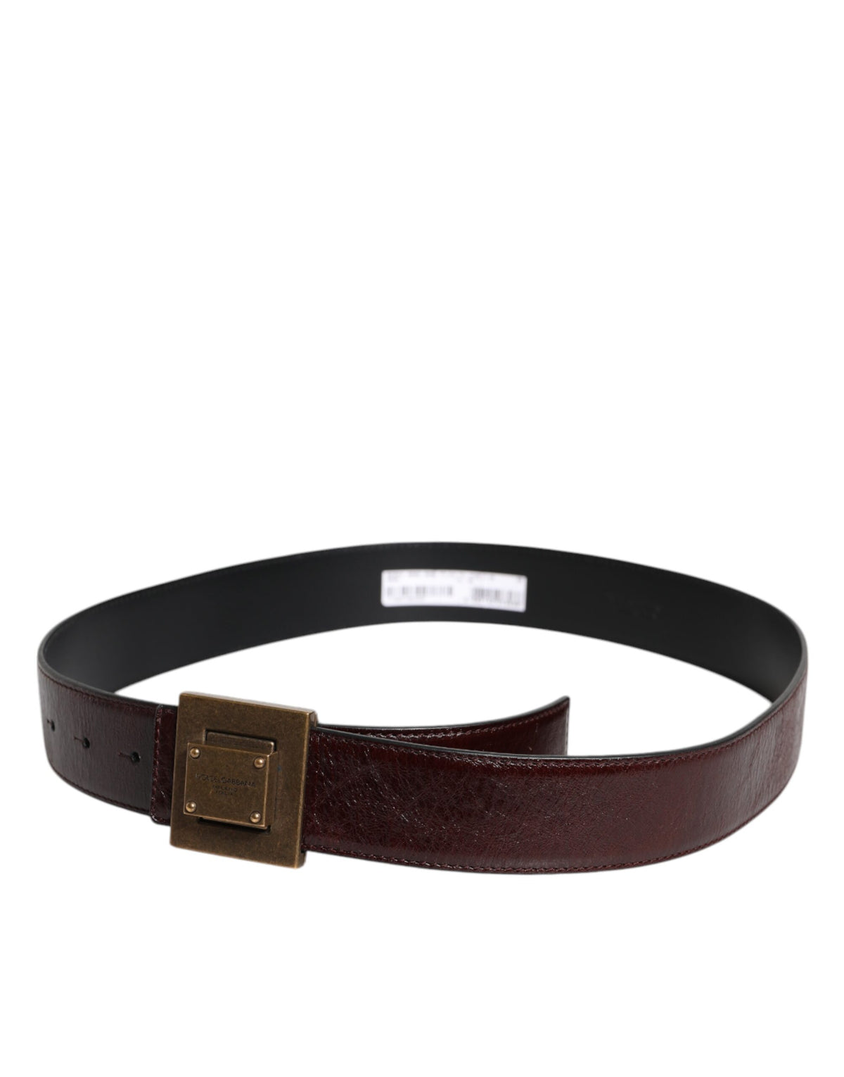 Ceinture classique Dolce &amp; Gabbana en cuir marron avec boucle en métal doré