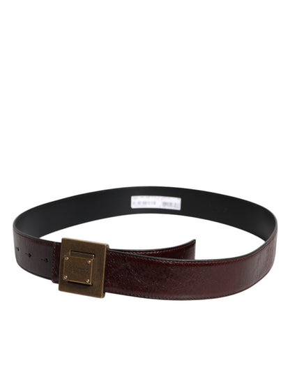 Ceinture classique Dolce & Gabbana en cuir marron avec boucle en métal doré
