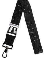 Porte-clés Dolce &amp; Gabbana en polyester extensible noir caoutchouté avec logo DG
