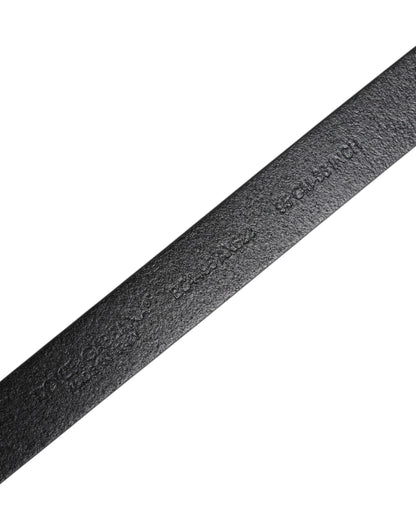 Ceinture Dolce & Gabbana en cuir de veau noir avec boucle en métal doré