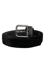 Ceinture classique en cuir noir avec boucle en métal Dolce &amp; Gabbana