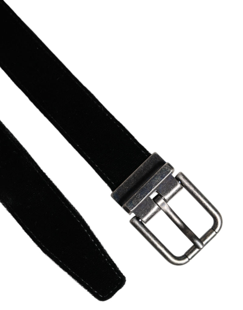 Dolce &amp; Gabbana zwarte leren klassieke riem met metalen gesp