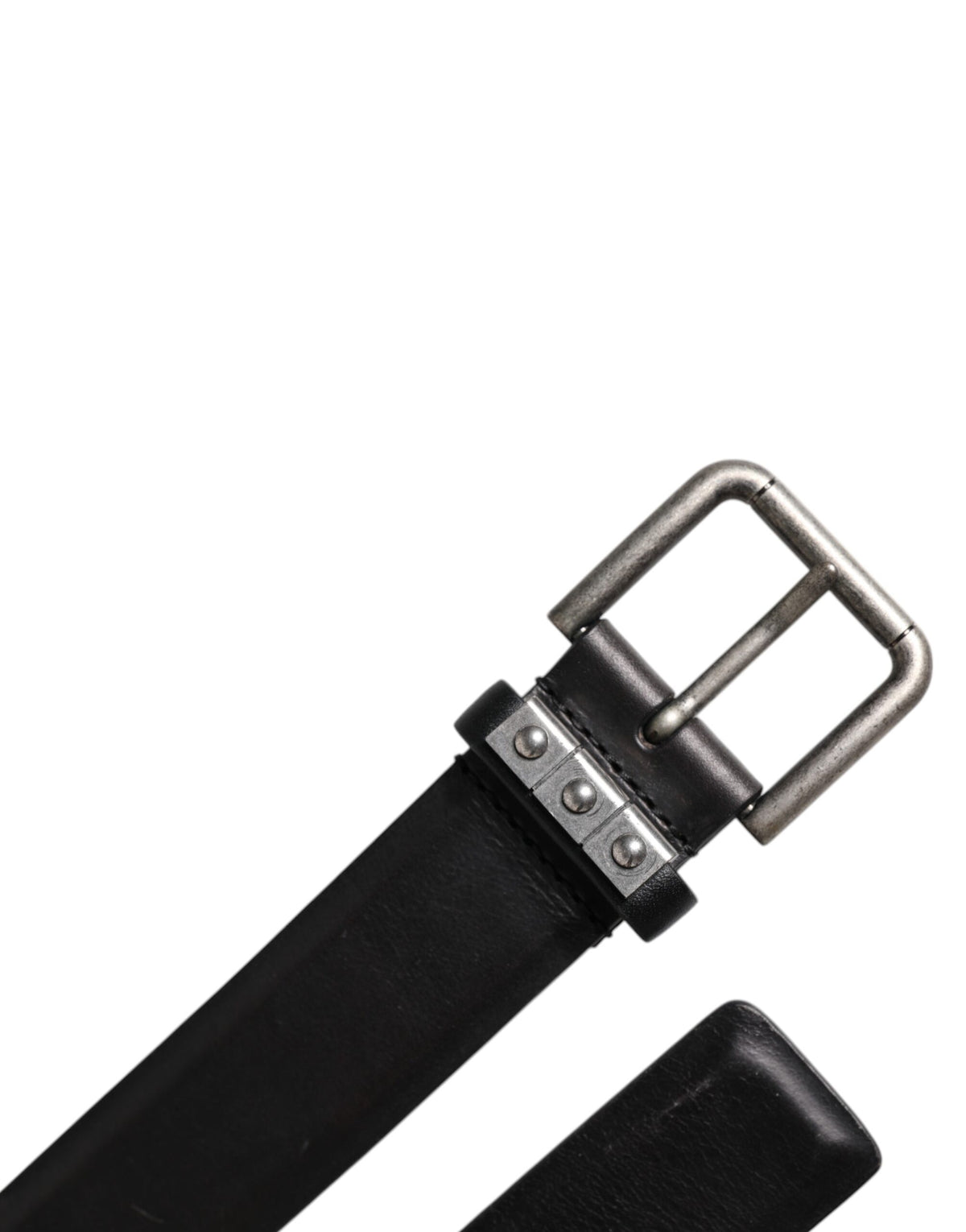 Ceinture classique en cuir noir avec boucle en métal Dolce &amp; Gabbana