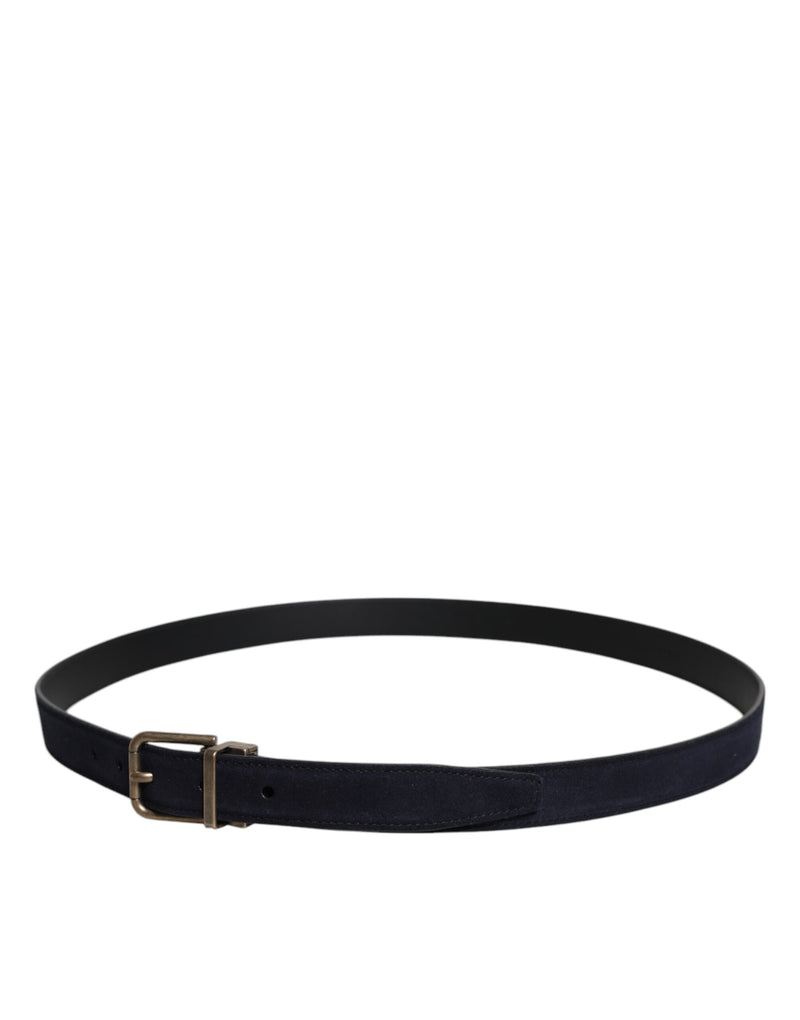 Ceinture classique Dolce &amp; Gabbana en cuir de chèvre noir avec boucle en métal