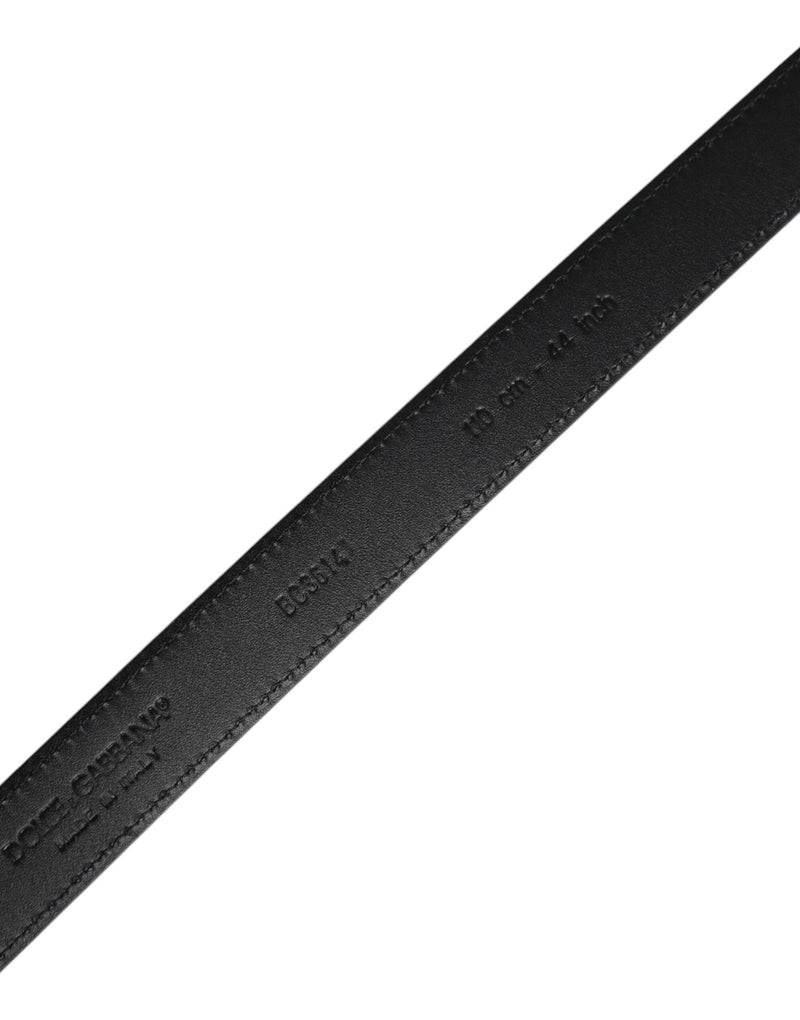 Ceinture classique Dolce &amp; Gabbana en cuir de chèvre noir avec boucle en métal