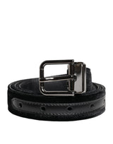 Ceinture classique en cuir noir avec boucle en métal Dolce &amp; Gabbana