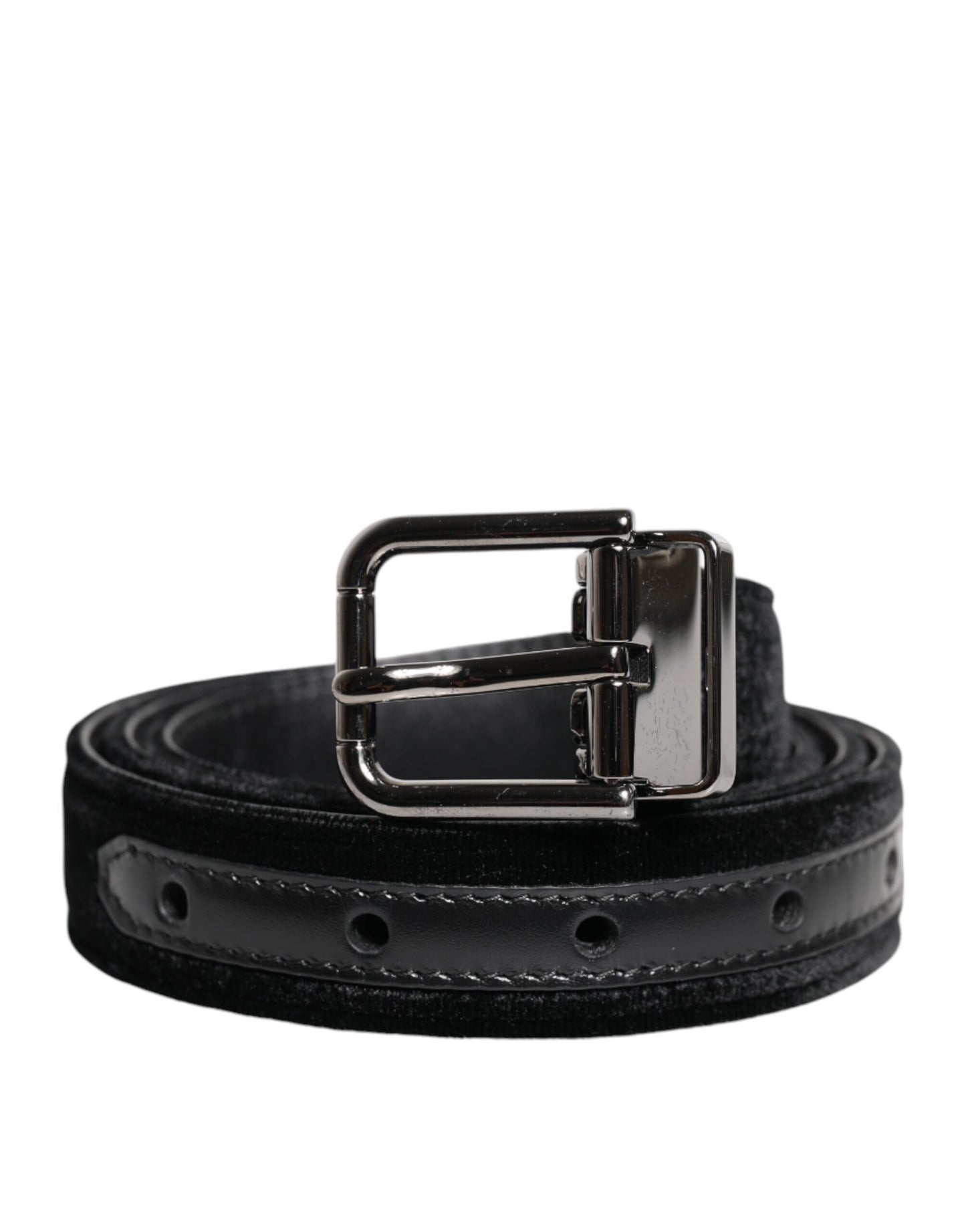 Ceinture classique en cuir noir avec boucle en métal Dolce &amp; Gabbana